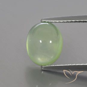 2.89ct 天然 淡柠檬绿 葡萄石, 椭圆形, 透明/半透明