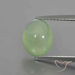 2.81ct 天然 淡柠檬绿 葡萄石, 椭圆形, 透明/半透明