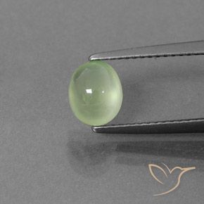 1.33ct 天然 黄绿色 葡萄石, 椭圆形, 透明/半透明