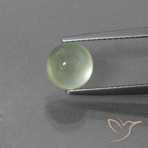 2.12ct 天然 浅绿色 葡萄石, 圆形的, 透明/半透明