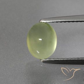 2.06ct 天然 淡梨绿色 葡萄石, 椭圆形, 透明/半透明