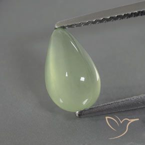 1.77ct 天然 浅绿色 葡萄石, 梨形, 透明/半透明