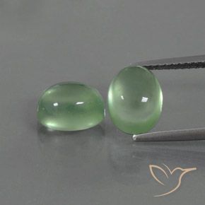 4.98ctw 天然 暖绿 葡萄石, 椭圆形, 透明