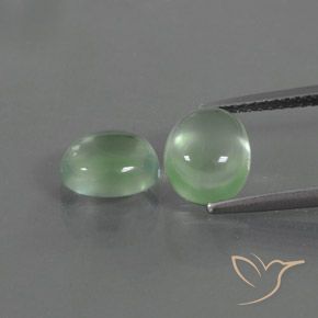 3.82ctw 天然 暖绿 葡萄石, 椭圆形, 透明