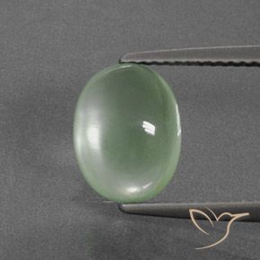3.36ct 天然 浅绿色 葡萄石, 椭圆形, 透明