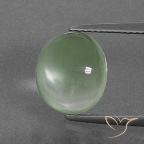 4.10ct 天然 浅黄绿色 葡萄石, 椭圆形, 透明