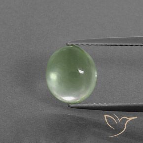 3.19ct 天然 浅黄绿色 葡萄石, 椭圆形, 透明