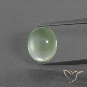 3.22ct 天然 浅黄绿色 葡萄石, 椭圆形, 透明
