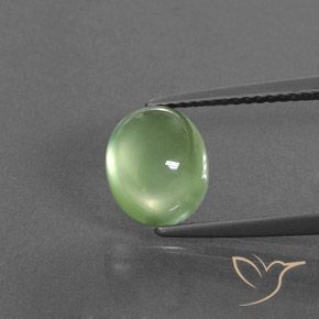 3.18ct 天然 中绿色 葡萄石, 椭圆形, 透明/半透明