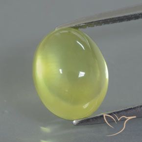 3.64ct 天然 淡黄色 葡萄石, 椭圆形, 透明/半透明