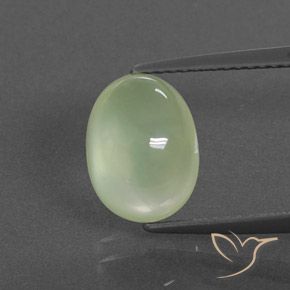 4.00ct 天然 淡梨绿色 葡萄石, 椭圆形, 透明/半透明