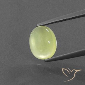 1.75ct 天然 淡柠檬黄 葡萄石, 椭圆形, 透明/半透明