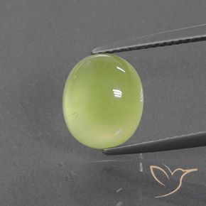 4.59ct 天然 淡黄色 葡萄石, 椭圆形, 透明/半透明