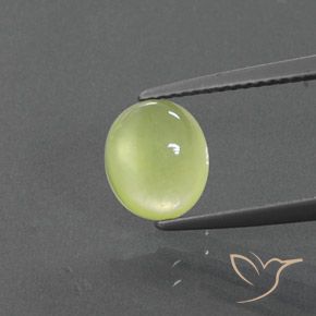 2.00ct 天然 淡黄色 葡萄石, 椭圆形, 透明/半透明
