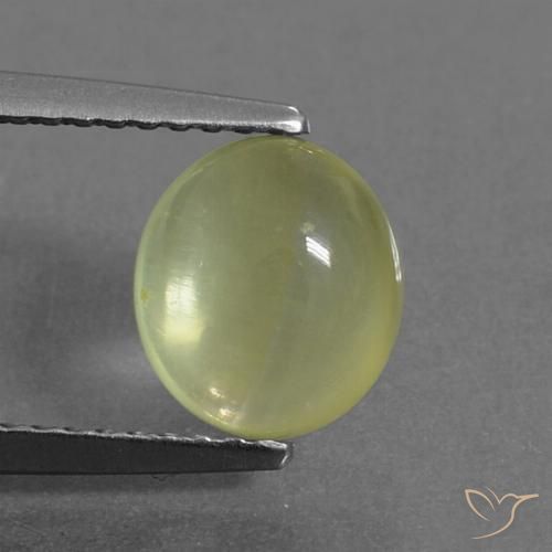 2.13ct 天然 浅绿黄色 葡萄石, 椭圆形, 透明