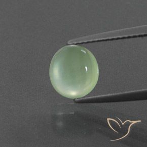 2.17ct 天然 浅梨绿色 葡萄石, 椭圆形, 透明/半透明