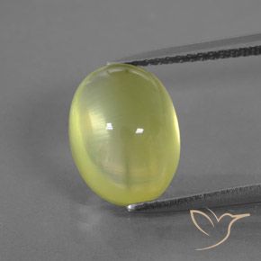 5.05ct 天然 淡黄色 葡萄石, 椭圆形, 透明/半透明