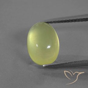 3.47ct 天然 浅绿黄色 葡萄石, 椭圆形, 透明/半透明