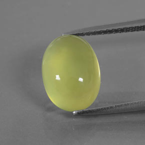 4.26克拉天然绿色葡萄石，透明，11.4×8.4毫米，透明/半透明