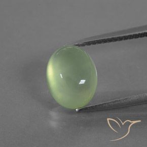 3.45ct 天然 淡梨绿色 葡萄石, 椭圆形, 透明/半透明
