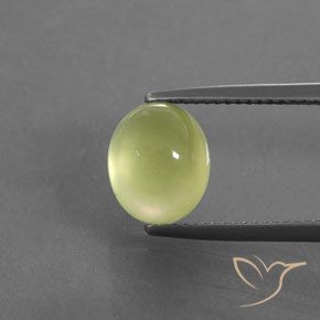 3.66ct 天然 淡黄色 葡萄石, 椭圆形, 透明/半透明