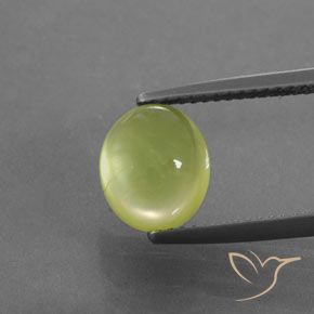 3.51ct 天然 淡柠檬黄 葡萄石, 椭圆形, 透明/半透明