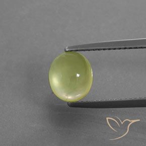 2.38ct 天然 浅绿黄色 葡萄石, 椭圆形, 透明/半透明