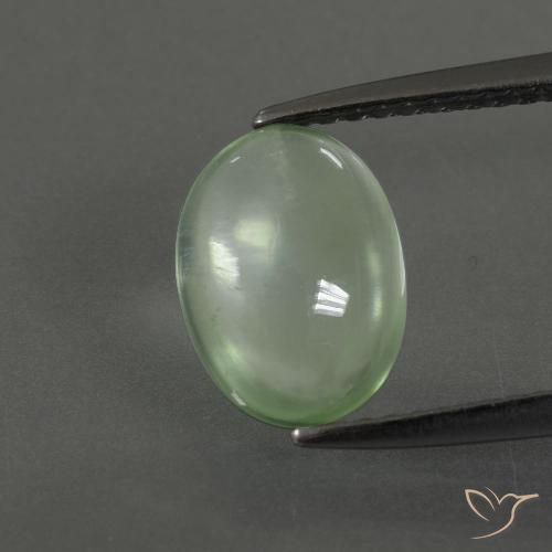 2.06ct 天然 浅绿色 葡萄石, 椭圆形, 透明
