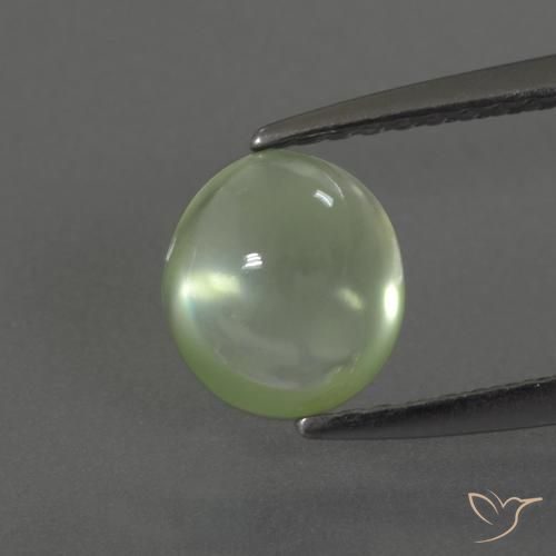 1.50ct 天然 淡柠檬绿 葡萄石, 椭圆形, 透明