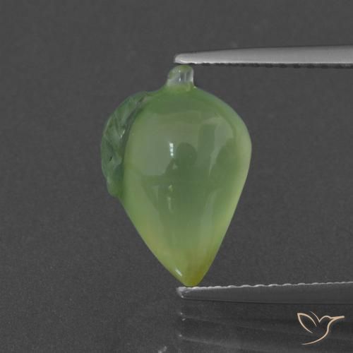 5.23ct 天然 暖绿 葡萄石, 花式切割, 半透明