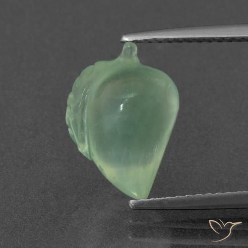 5.57ct 天然 浅松绿色 葡萄石, 花式切割, 半透明