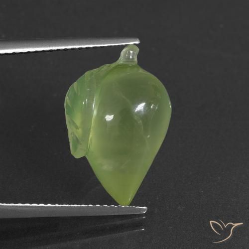 12.14ct 天然 暖绿 葡萄石, 花式切割, 半透明