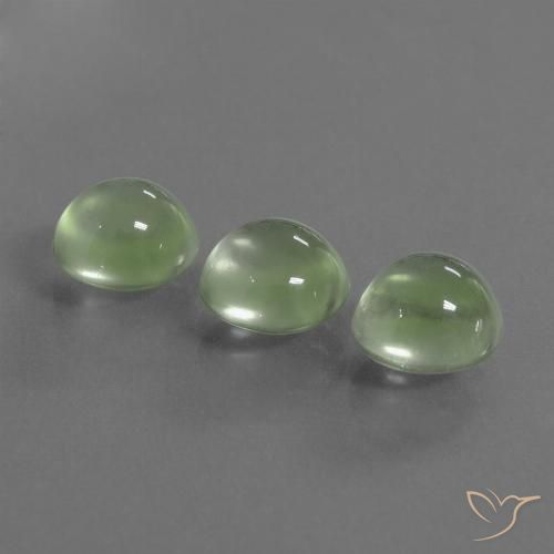 5.89ctw 天然 黄绿色 葡萄石, 圆形的, 透明