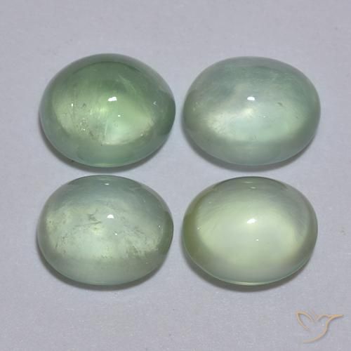 5.50ctw 天然 浅绿色 葡萄石, 椭圆形, 透明