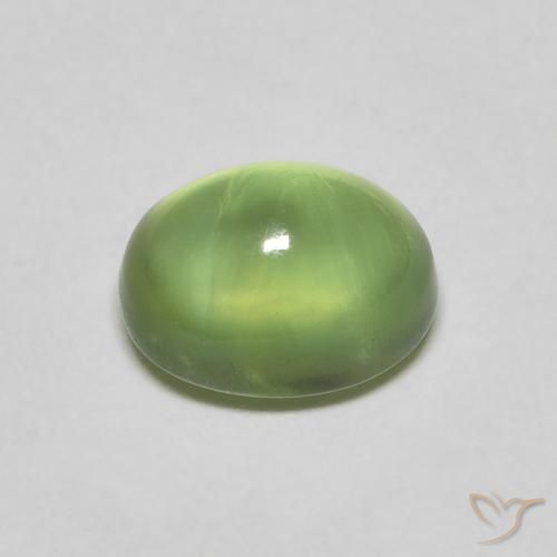 1.40克拉天然绿色葡萄石，椭圆形切割，7.2×5.4毫米，透明