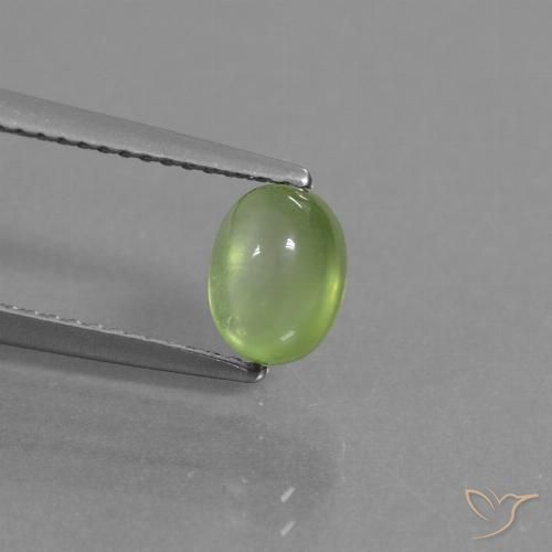 1.36ct 天然 黄绿色 葡萄石, 椭圆形, 透明