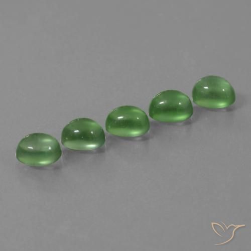 6.28天然绿色葡萄石，椭圆形切割，7×5.4毫米，透明
