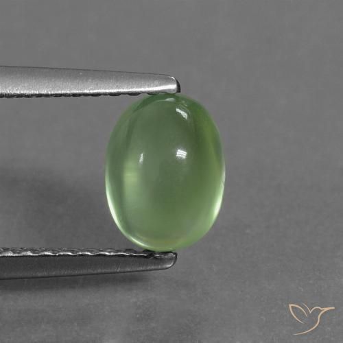 1.29ct 天然 中浅绿色 葡萄石, 椭圆形, 透明
