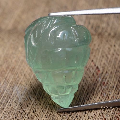 24.98ct 天然 浅绿色 葡萄石, 花式切割, 半透明