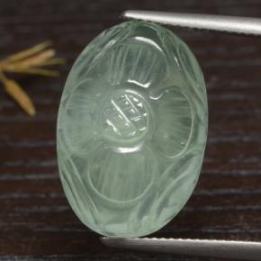 21.08克拉天然绿色葡萄石，椭圆形切割，21.1×14.4毫米，半透明