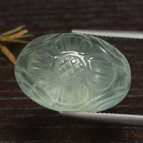 21.08克拉天然绿色葡萄石，椭圆形切割，21.1×14.4毫米，半透明