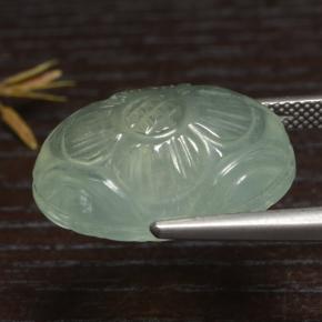 21.08克拉天然绿色葡萄石，椭圆形切割，21.1×14.4毫米，半透明