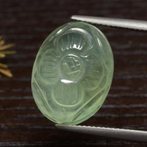 16.04克拉天然绿色葡萄石，椭圆形切割，17.5×13.4毫米，半透明
