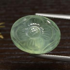 16.04克拉天然绿色葡萄石，椭圆形切割，17.5×13.4毫米，半透明
