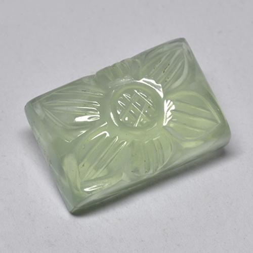 10.04克拉天然绿色葡萄石，花形切工，14.2×9.3毫米，透明