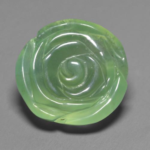 14.74克拉天然绿色葡萄石，花形切工，15.6×14.6毫米，半透明
