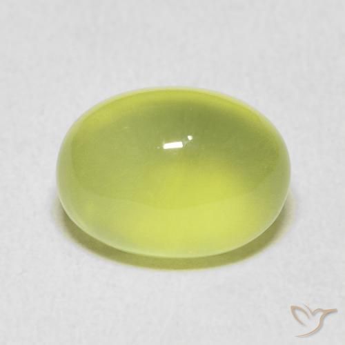 5.96ct 天然 青柠绿 葡萄石, 椭圆形, 透明
