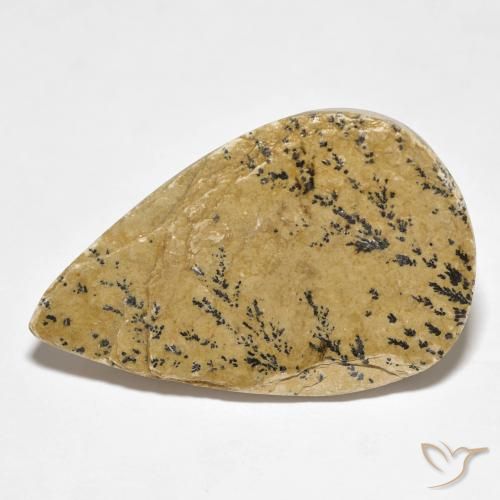 27.96ct 天然 彩色 裸豆素树突, 梨形, 不透明