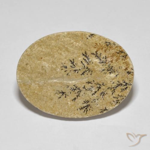 35.98ct 天然 彩色 裸豆素树突, 椭圆形, 不透明