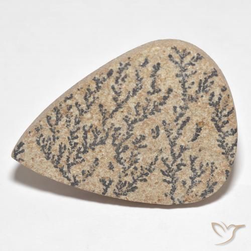 33.59ct 天然 彩色 裸豆素树突, 梨形, 不透明